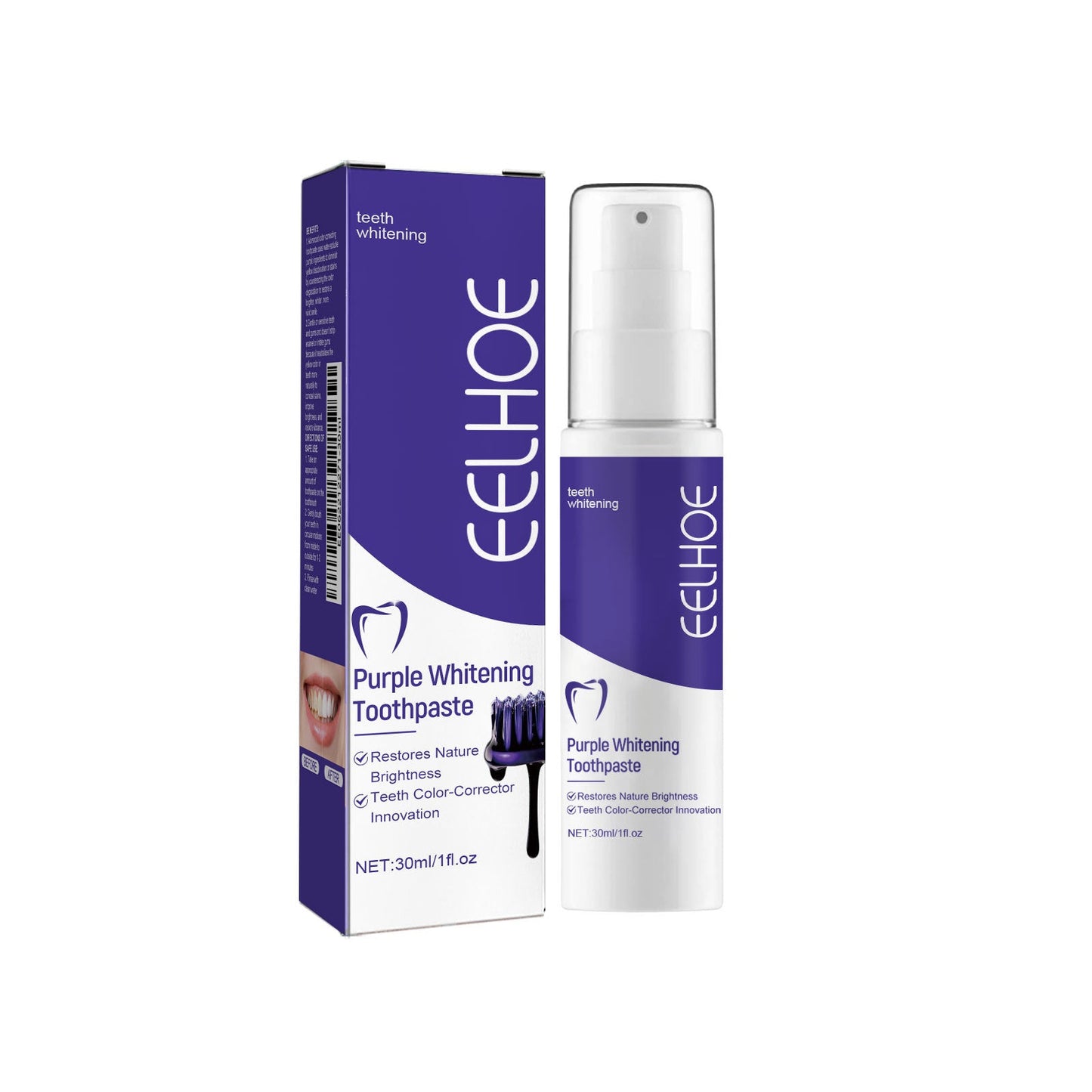 V34 Purple Whitening Toothpaste 30ml  1box