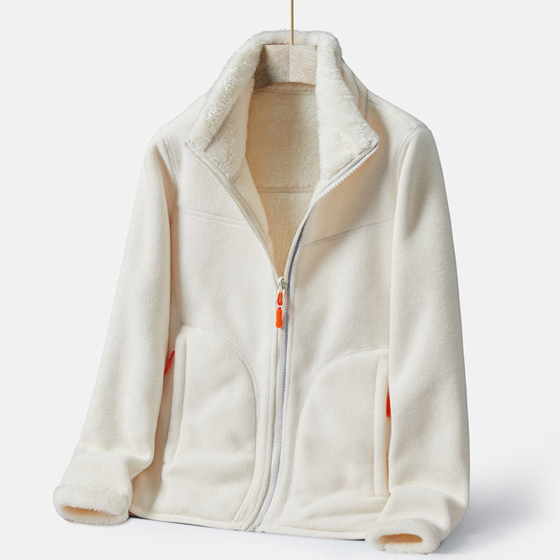 Double-sided Polar Fleece Outdoor Thick Warm Sweater Coat