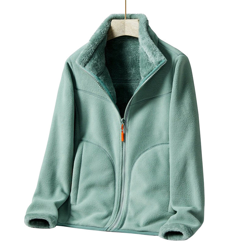Double-sided Polar Fleece Outdoor Thick Warm Sweater Coat