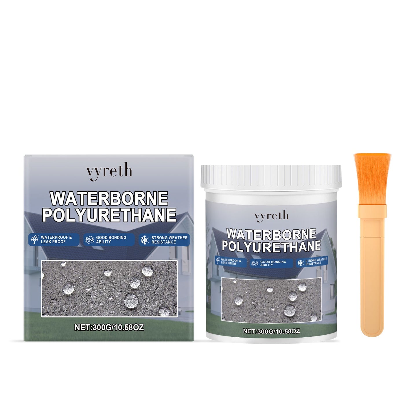 Roof Waterproof Adhesive Coating 300g Bottle-1 Brush1box