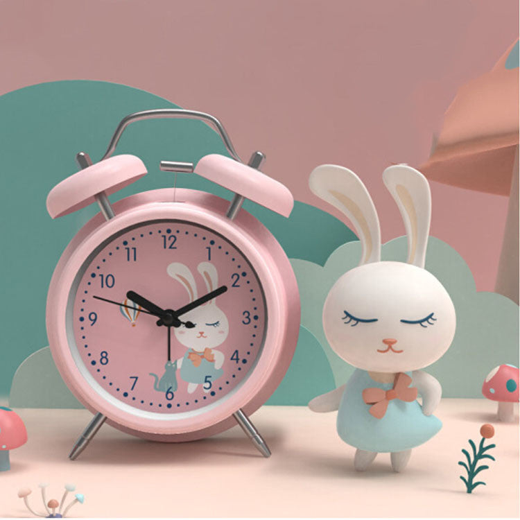Bag Hair Help Mute Cartoon Small Alarm Clock Luminous Clock Dinosaur Cute Rabbit Bedroom Cute Alarm Clock