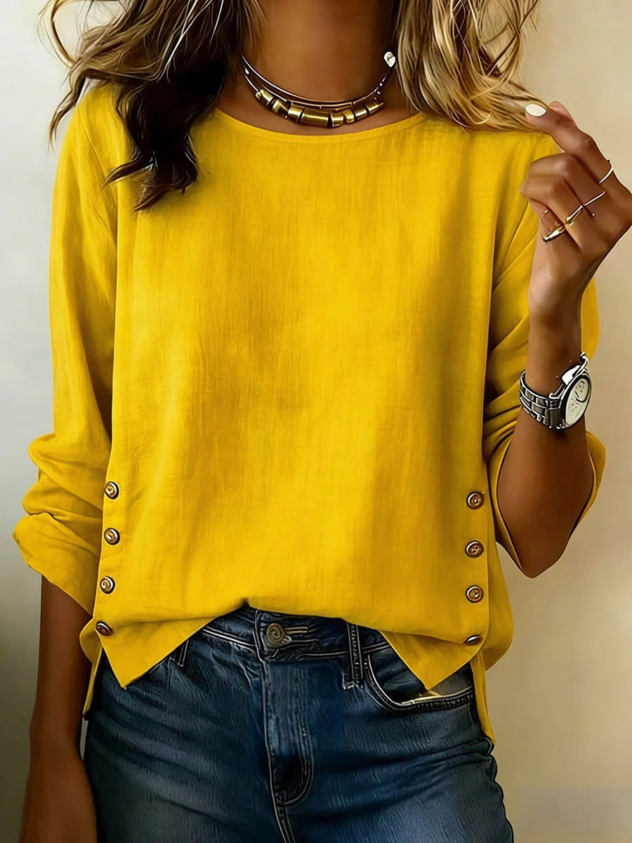 Casual Short Sleeve T-Shirt Solid Color Round Neck Pullover Tops For Women Clothing