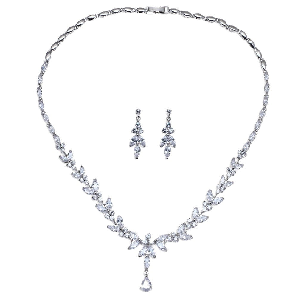 Simple White Bride Zircon Set Women