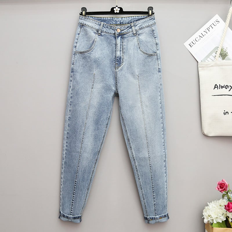 Plus Size Women's Loose Harem Denim Pants for Summer