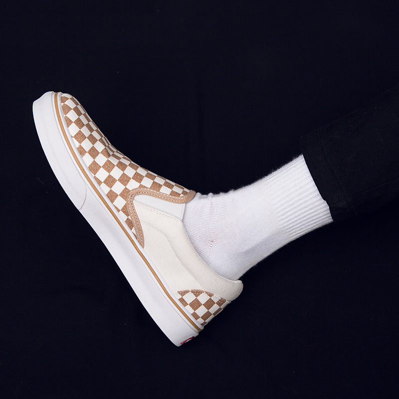 Korean version of casual wild students low to help men's shoes Harajuku ulzzang lattice one pedal men canvas shoes lazy