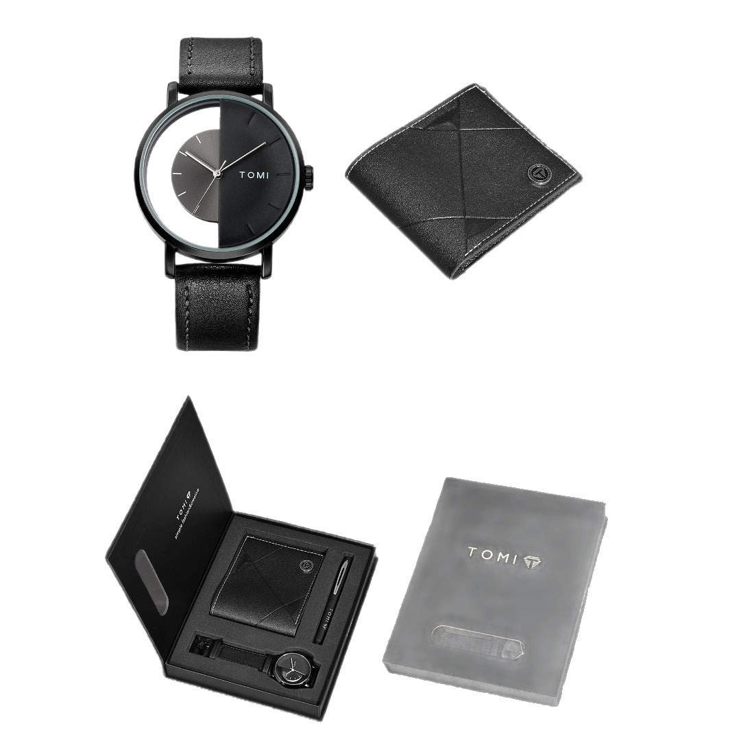Men's Business Wallet Quartz Watch Set
