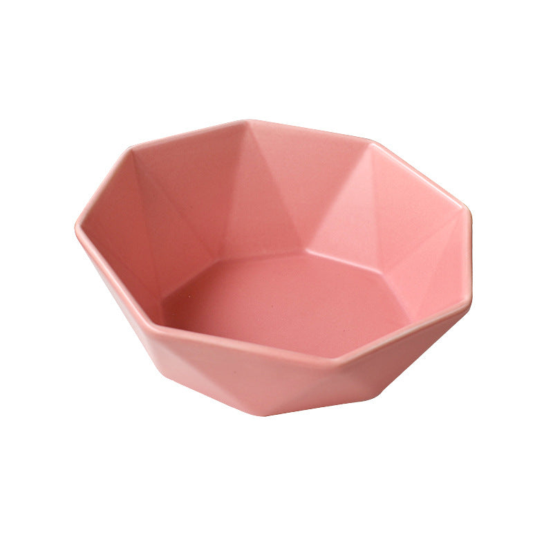 Ceramic high-footed cat food bowl