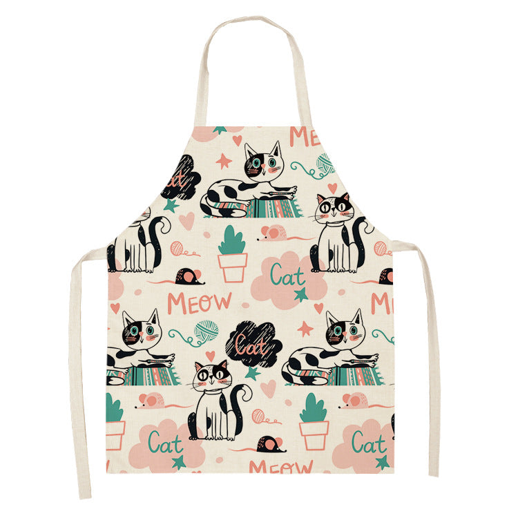 Explosive Animal Animation Multifunctional Kitchen Apron Cotton And Linen Apron