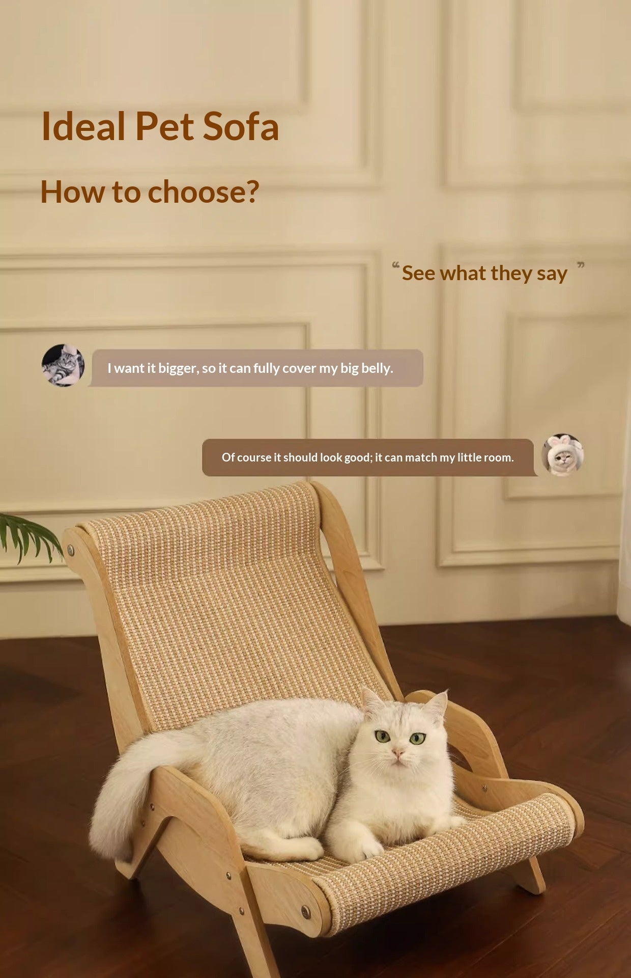 Sisal Cat Scratcher Bed Lounge, Wear-Resistant Low-Shedding Toy