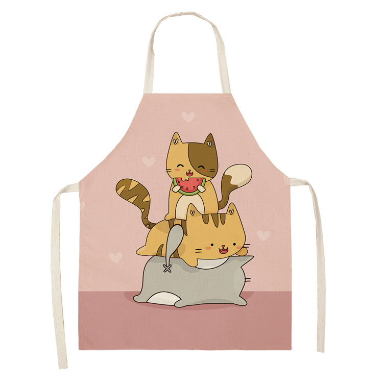 Explosive Animal Animation Multifunctional Kitchen Apron Cotton And Linen Apron