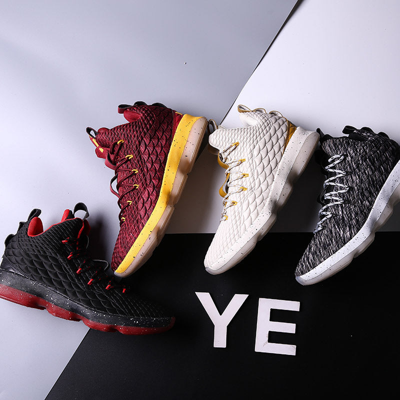 Shock-absorbing large size basketball shoes high to help outdoor sports shoes