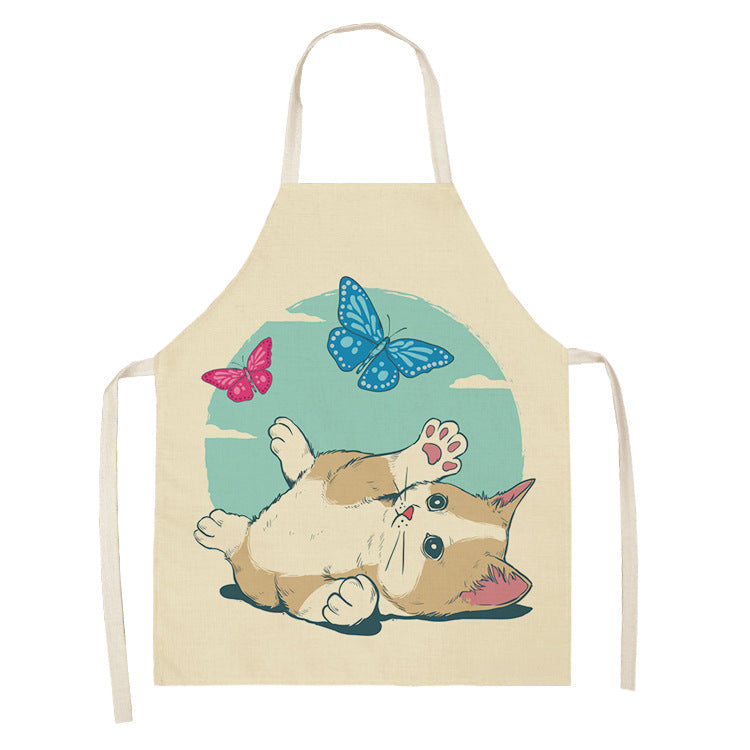 Explosive Animal Animation Multifunctional Kitchen Apron Cotton And Linen Apron