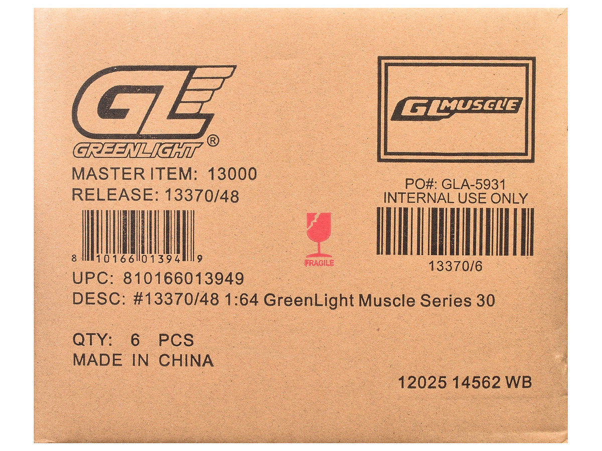 "GreenLight Muscle" Series 30 Set of 6 pieces 1/64 Diecast Model Cars by Greenlight