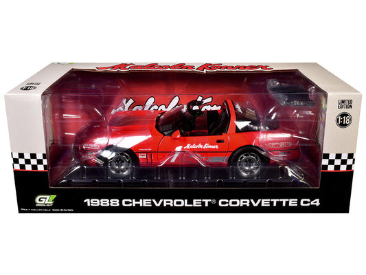 1988 Chevrolet Corvette C4 #1 Malcolm Konner "Corvette Challenge Race Car" Red with Black Top 1/18 Diecast Model Car by Greenlight