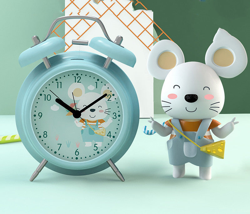 Bag Hair Help Mute Cartoon Small Alarm Clock Luminous Clock Dinosaur Cute Rabbit Bedroom Cute Alarm Clock