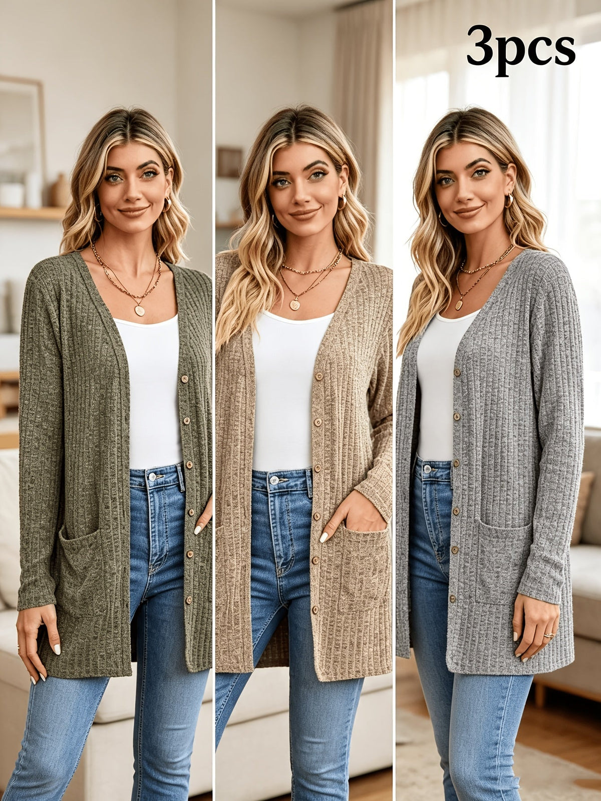 Fall Women's Clothing Sunken Stripe Solid Color Long Sleeve Women's Sweater