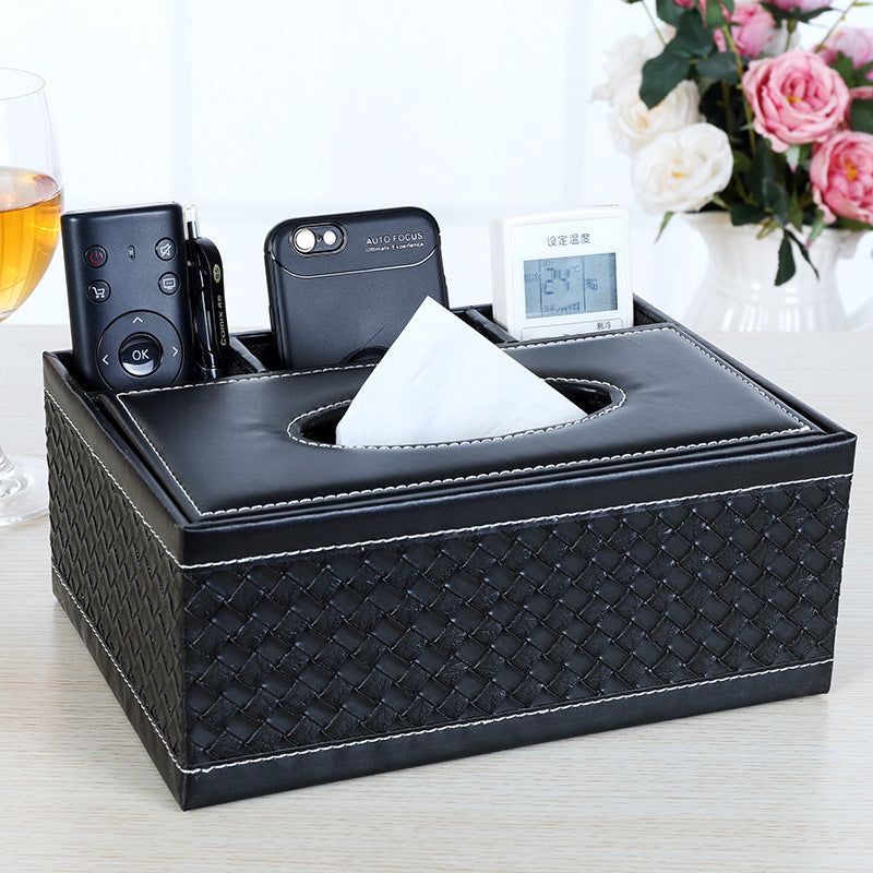 Multifunctional leather tissue box