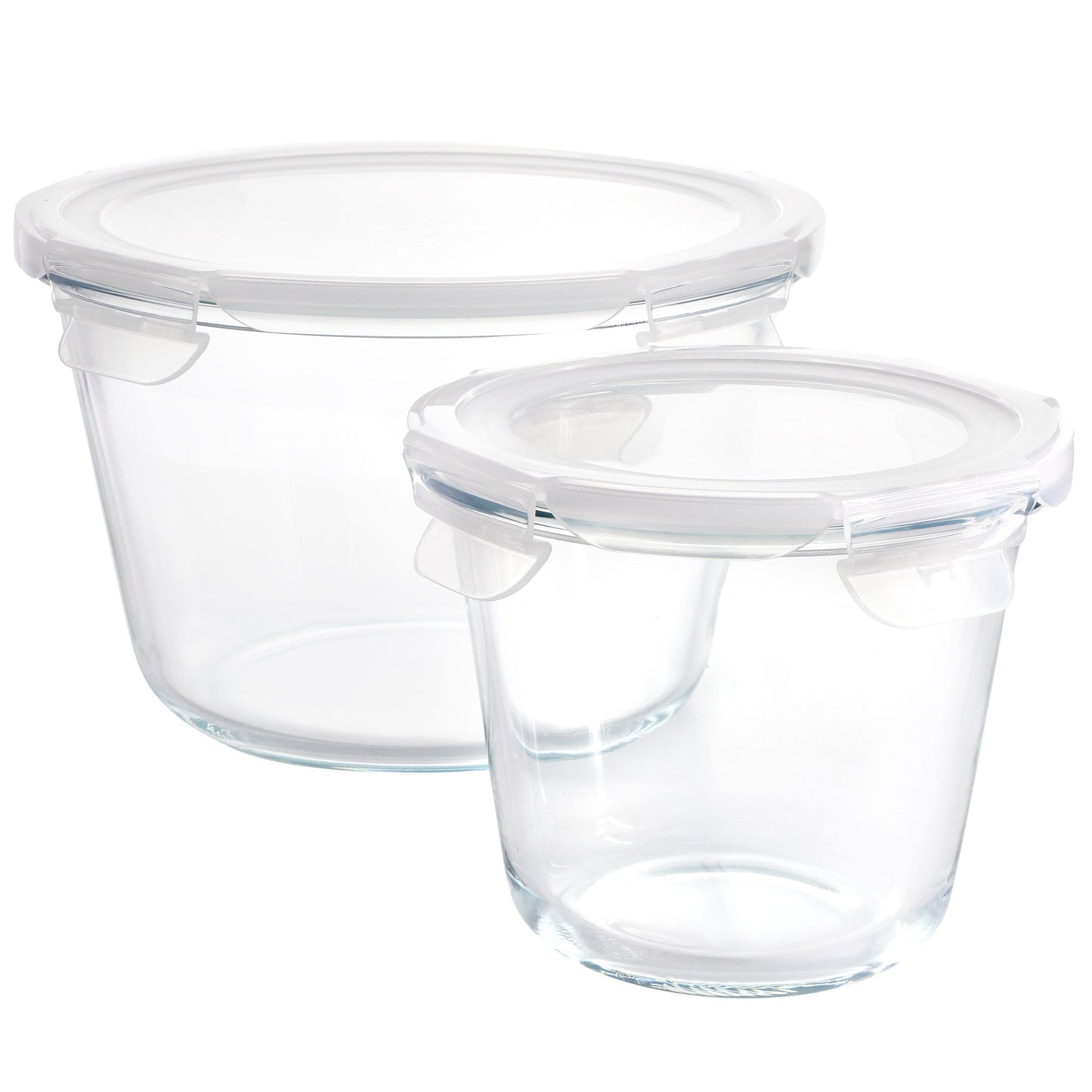 Gibson Home House Specials 4 Piece Borosilicate Glass Round Storage Container Set with Snap Lids