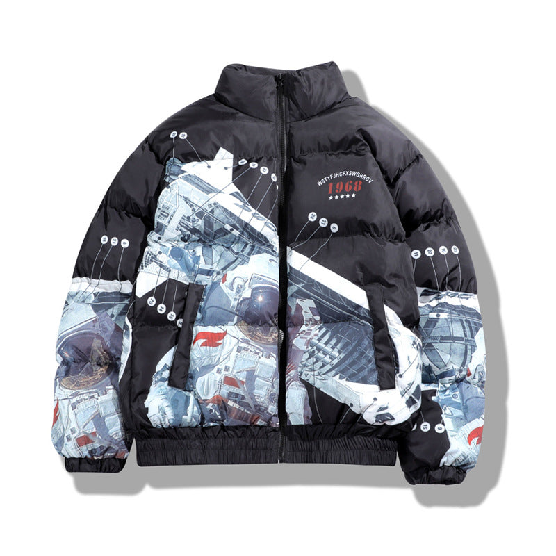 Astronaut print padded jacket