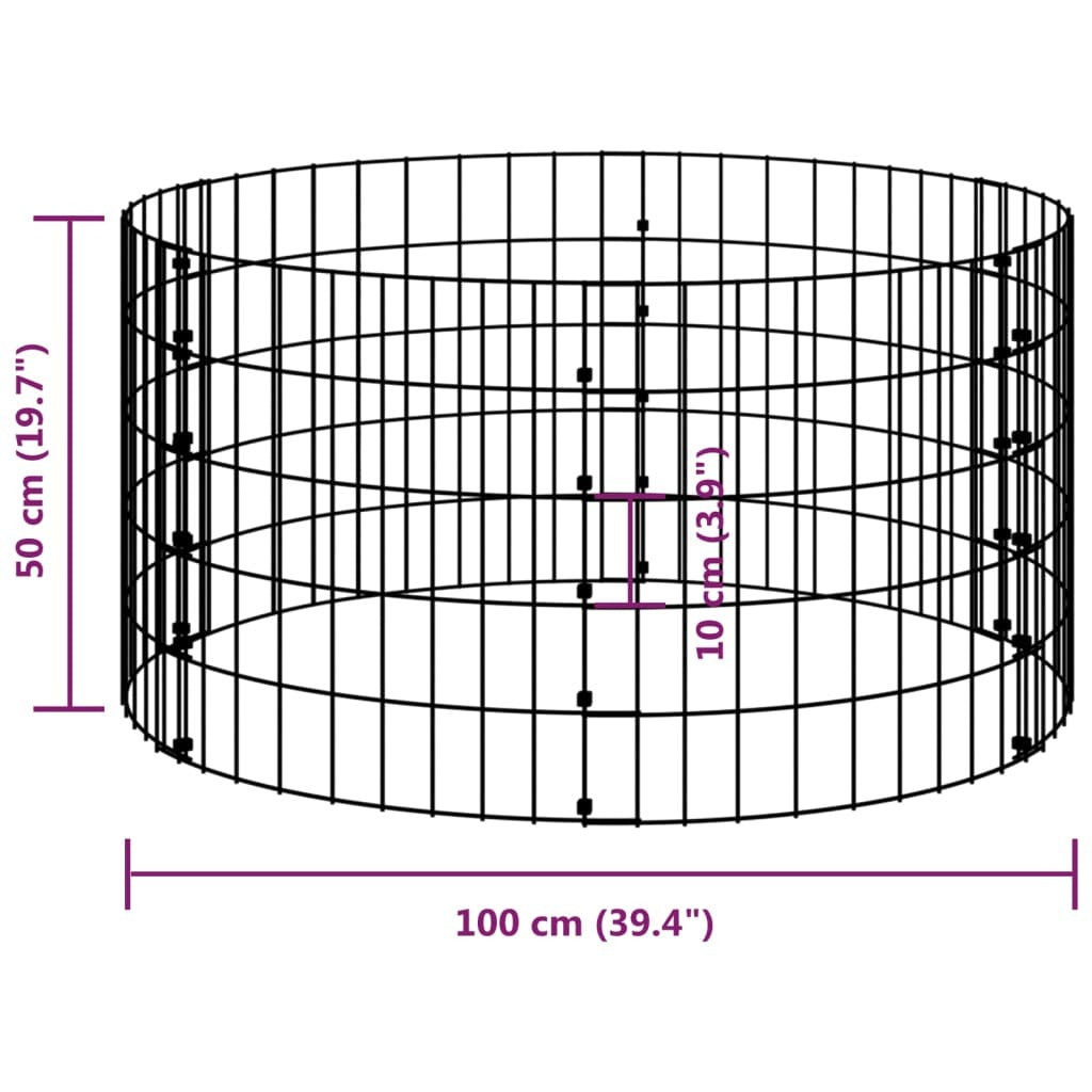 Circular Gabion Pole Galvanized Steel 39.4"x19.7