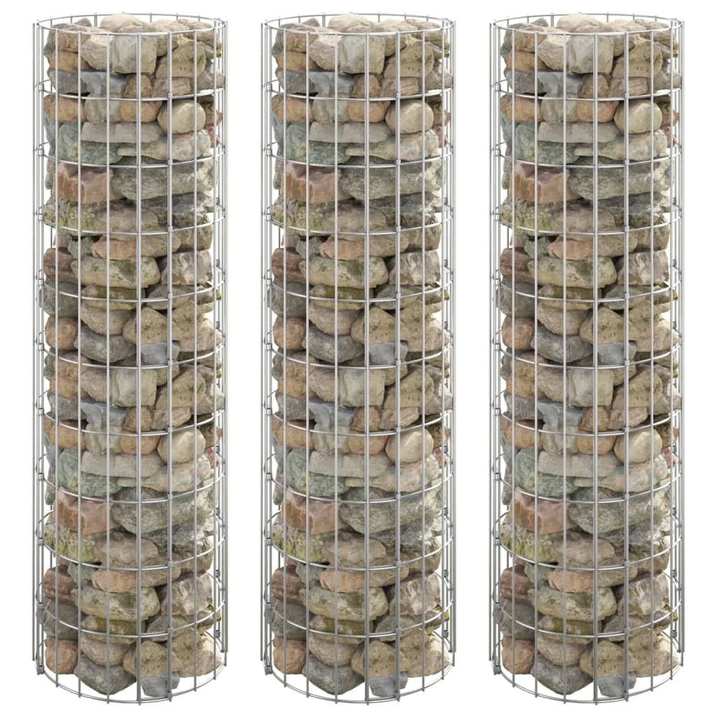 Circular Gabion Raised Beds 3 pcs Galvanized Steel 11.8"x39.4"