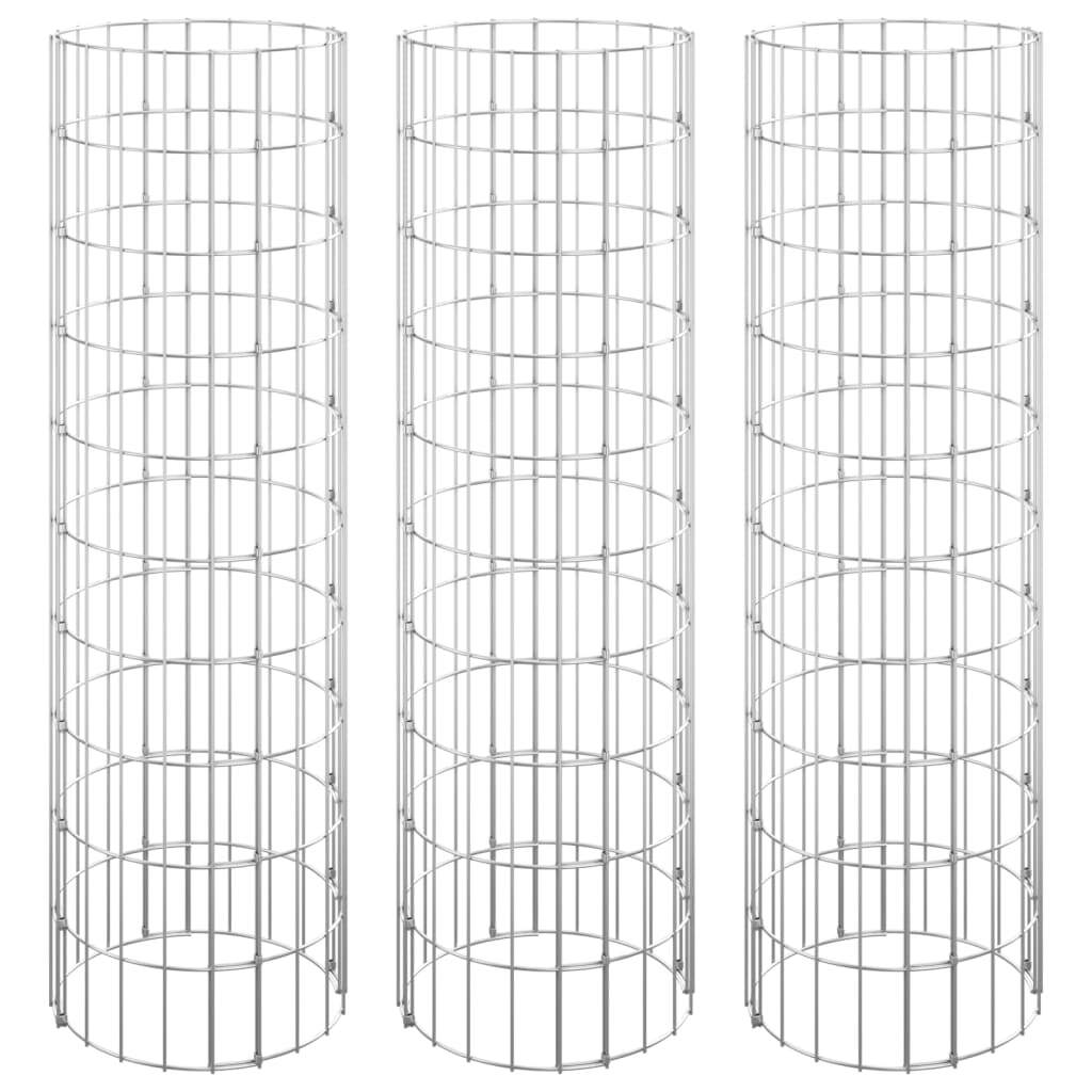 Circular Gabion Raised Beds 3 pcs Galvanized Steel 11.8"x39.4"