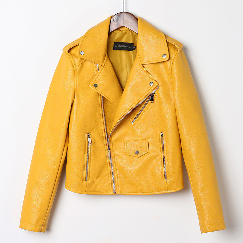 Women's Extra-Long Slim-Fit Cowhide Leather Jacket - Washed Motorcycle Coat with Bow Detail & Hood (100cm+ Length)