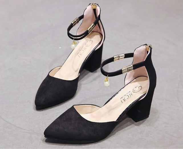 Thick with high-heeled baotou women's shoes after the package with frosted side air sandals low to help single shoes summer new women's shoes