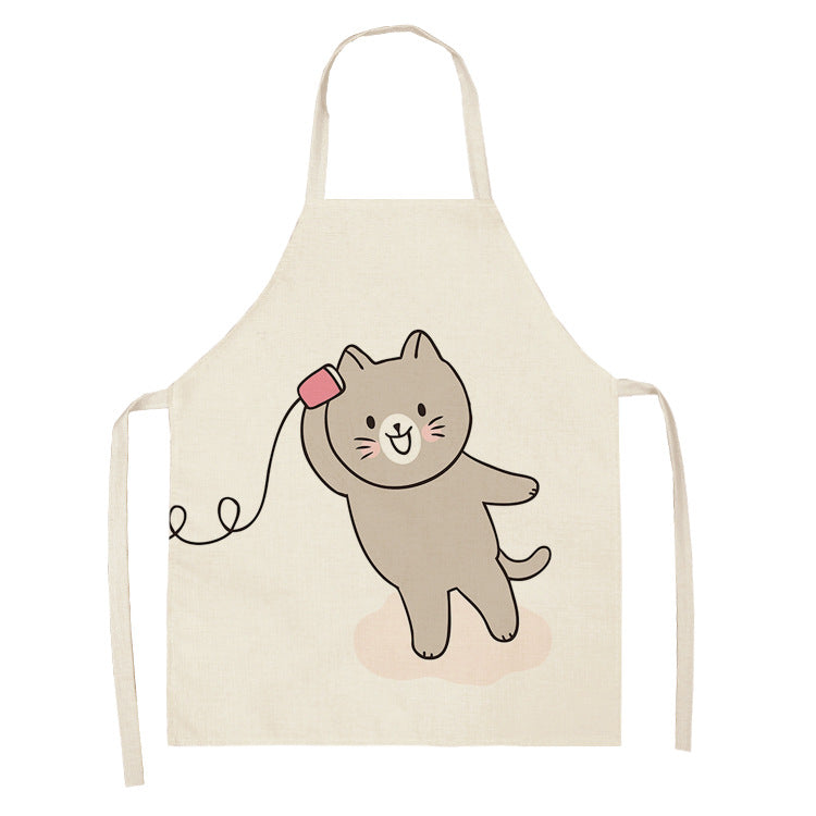 Explosive Animal Animation Multifunctional Kitchen Apron Cotton And Linen Apron