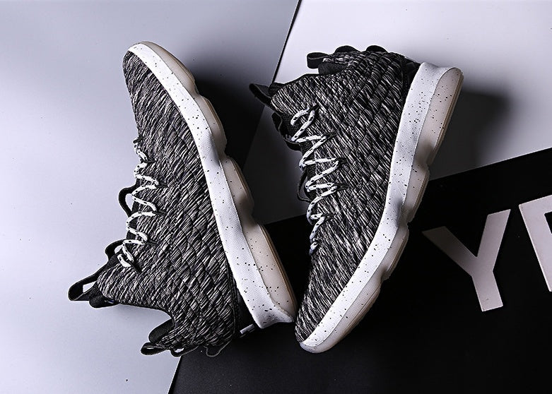 Shock-absorbing large size basketball shoes high to help outdoor sports shoes