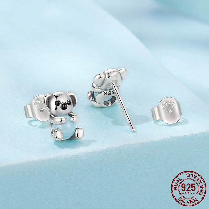 Exquisite Koala Earrings S925 Sterling Silver Earrings