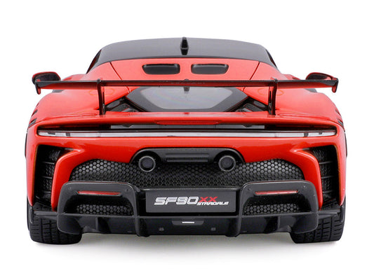 Ferrari SF90 XX Stradale Red with Black Top "Race + Play" Series 1/18 Diecast Model Car by Bburago