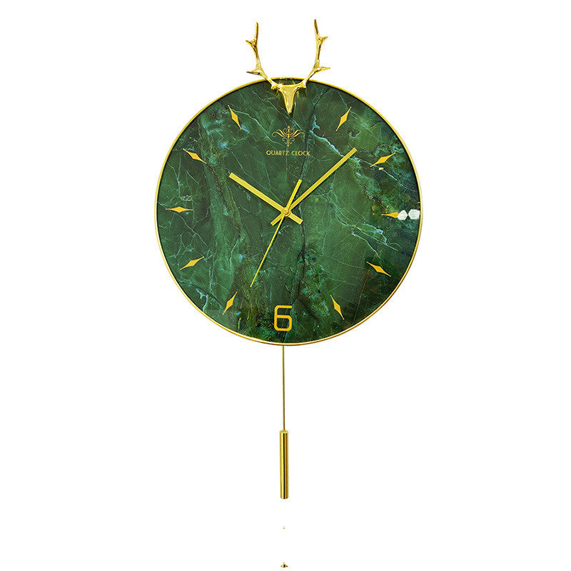 Nordic Creative Antler Solid Wood Wall Clock