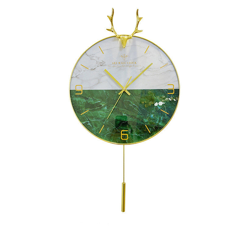 Nordic Creative Antler Solid Wood Wall Clock