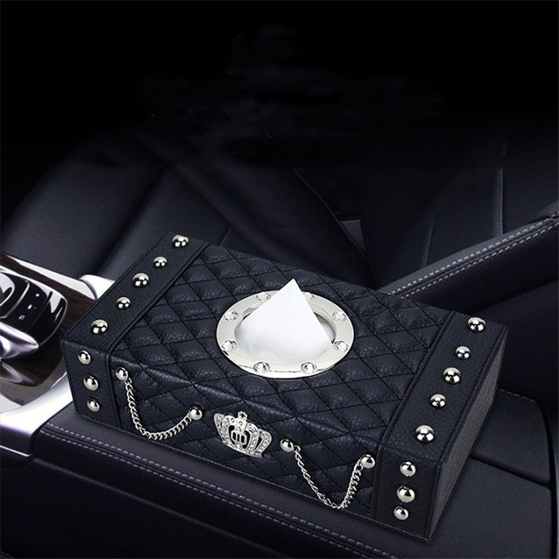 DAD Tissue Box Cover Tissue Box Inlaid With Rhinestone Crown