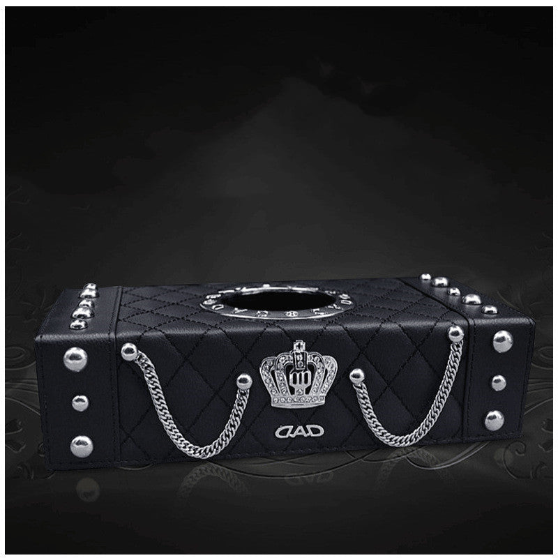 DAD Tissue Box Cover Tissue Box Inlaid With Rhinestone Crown