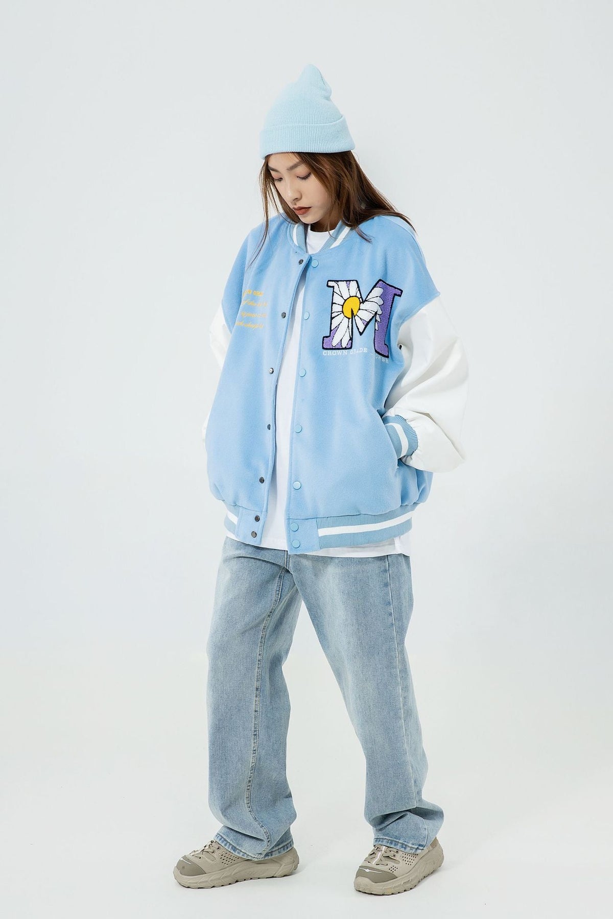Men'S And Women'S Jackets With Straight Hem And Color Matching Side Slit Pockets