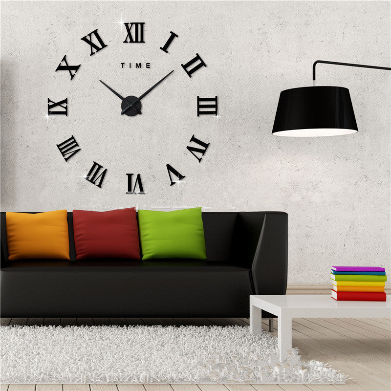 Large Wall Clock Creative Living Room Clock Modern Minimalist Wall Sticker Clock