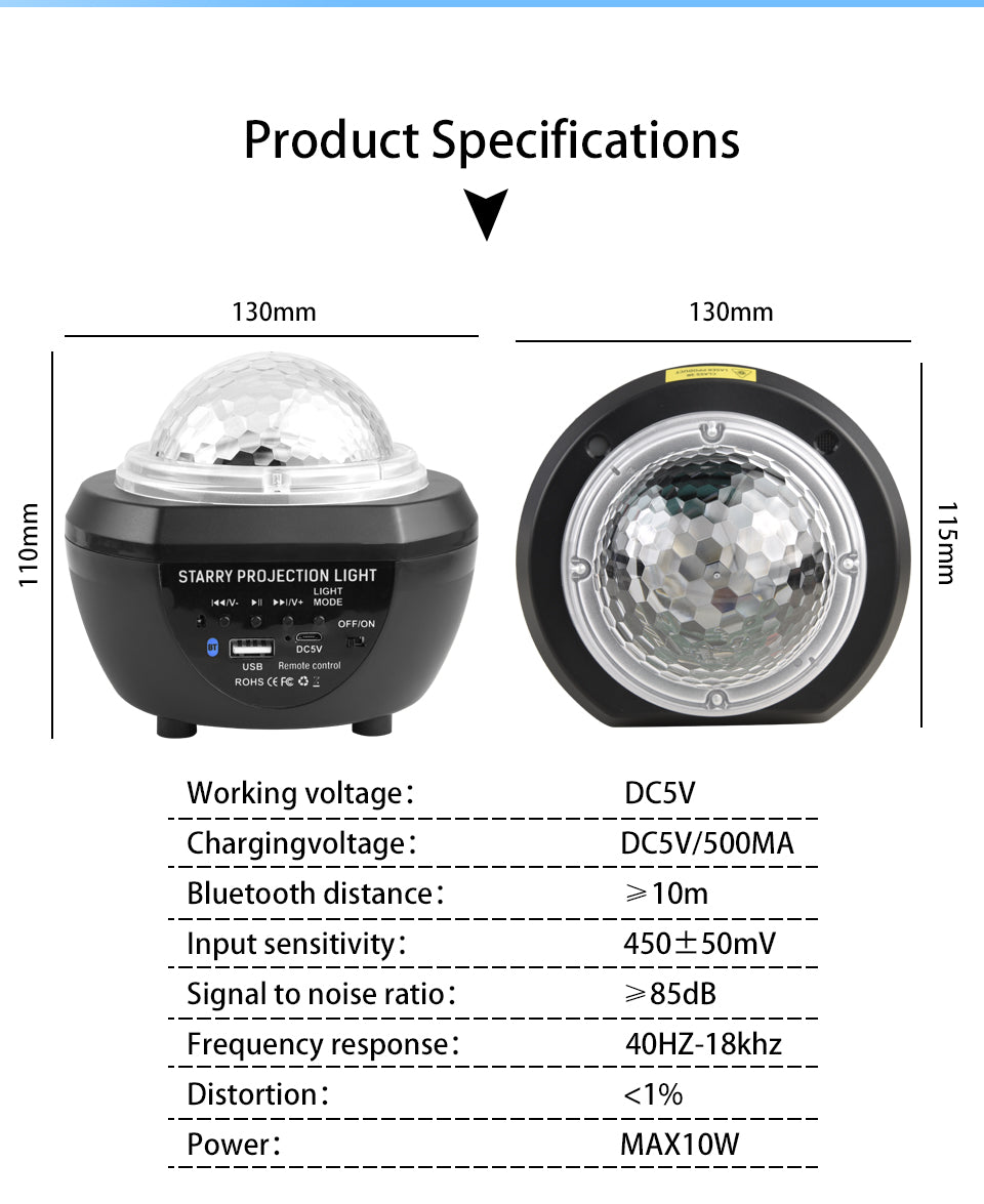 Led Starry Sky Light Rotating Romantic Laser Projection Lamp