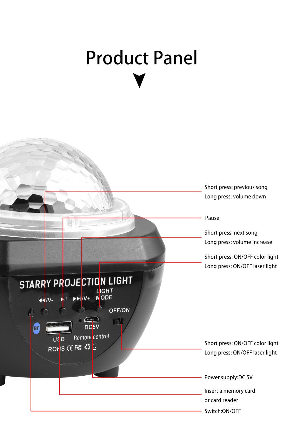 Led Starry Sky Light Rotating Romantic Laser Projection Lamp