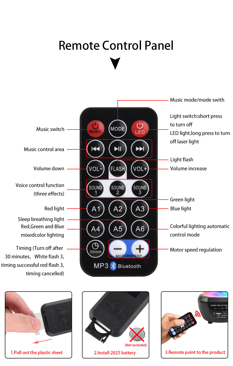 Led Starry Sky Light Rotating Romantic Laser Projection Lamp