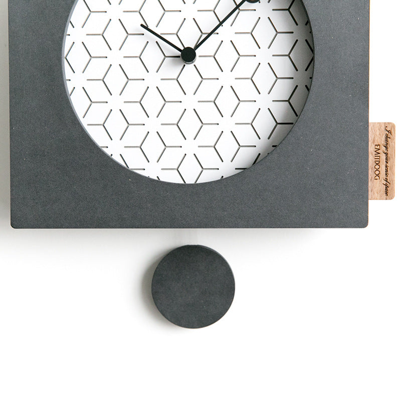 Nordic Simple Swing Wall Clock Living Room Personality Fashion Clock Creative Bedroom Silent Wall-Mounted Pendulum Clock