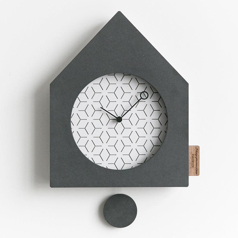 Nordic Simple Swing Wall Clock Living Room Personality Fashion Clock Creative Bedroom Silent Wall-Mounted Pendulum Clock