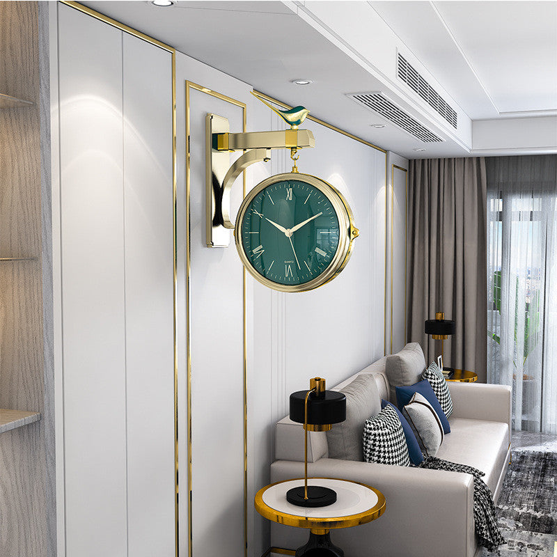 Nordic Creative Light Luxury Double-Sided Wall Clock