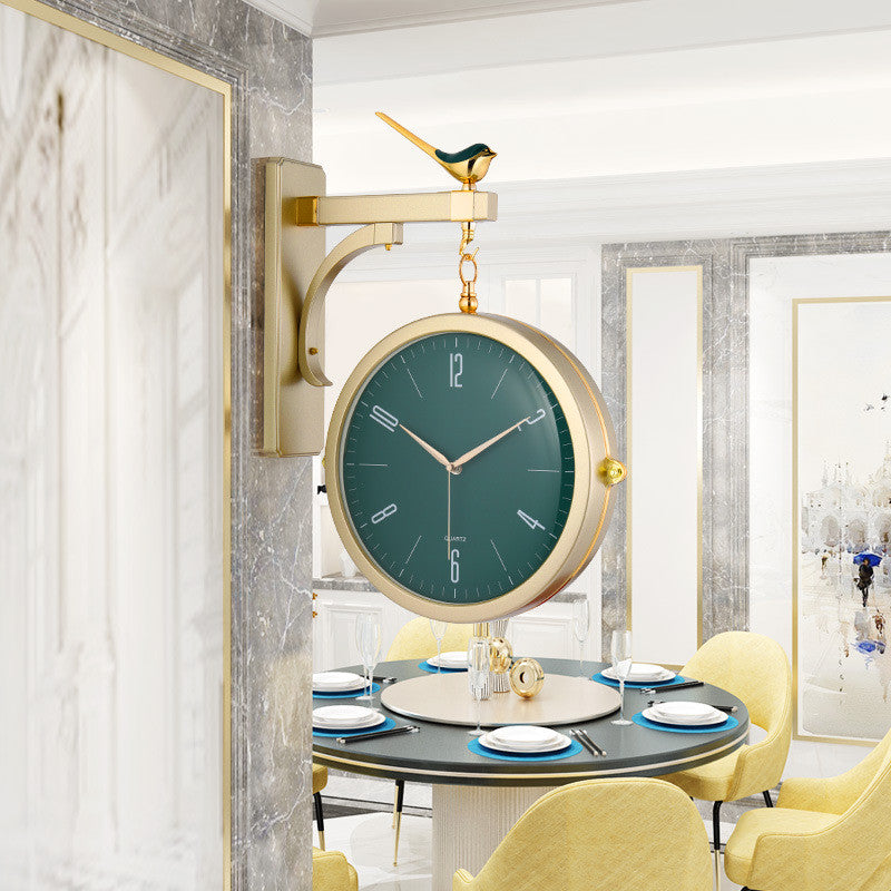 Nordic Creative Light Luxury Double-Sided Wall Clock