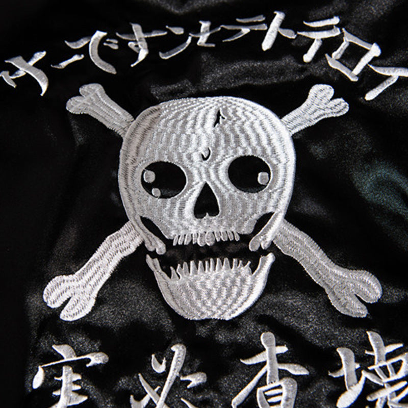 Skull Pattern Embroidery Men's Casual Jacket Men's Autumn And Winter Jacket