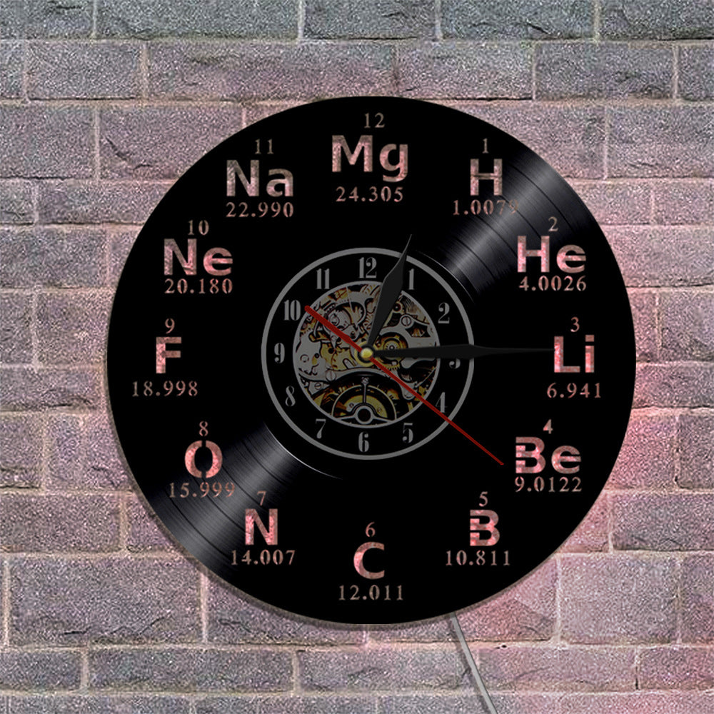 Art Modern Music Vinyl Clock Chemical Symbol Creative Record Wall Clock