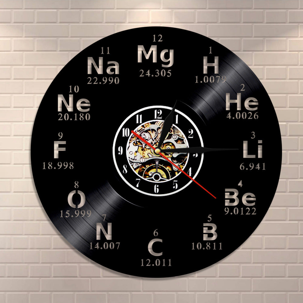 Art Modern Music Vinyl Clock Chemical Symbol Creative Record Wall Clock