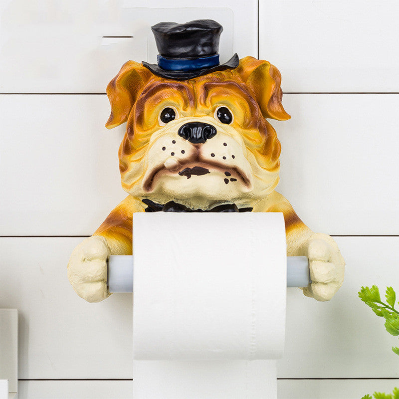 Tissue box animal face towel rack