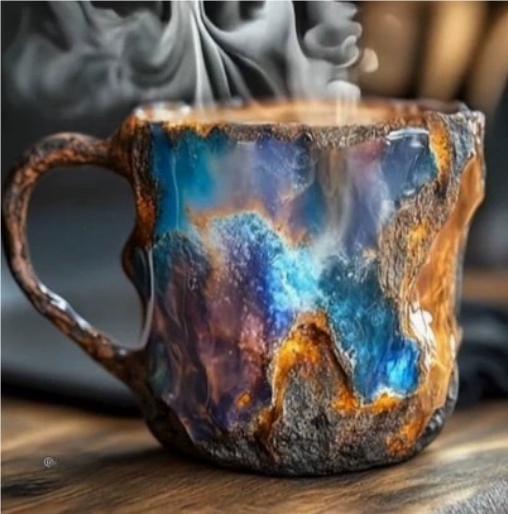 400ml Resin Mineral Crystal Coffee Mugs With Handles Elegant Fake Mineral Crystal Cup For Workplace Home Decor Christmas Gift Kitchen Gadgets